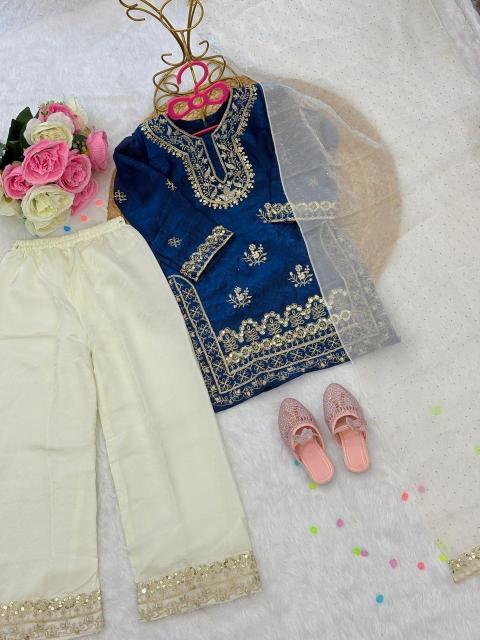 Trending Beautiful Embroidery RRK  005 FENDI SILK Wholesale children wear in India